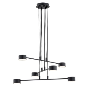 Czarna lampa wisząca z rozpiętymi ramionami i płaskimi kloszami Emibig 1339/6 Modus 6xGX53 70cm