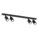Czarna listwa z czterema regulowanymi reflektorami GU10 Emibig 1312/4 Flash 70cm