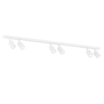 Biała listwa z sześcioma regulowanymi reflektorami GU10 Emibig 1313/6 Flash 116cm