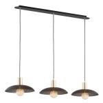 Czarno złota lampa wisząca z drucianymi kloszami na listwie nad stół Emibig 1320/3 Spirit 3xE27 90cm