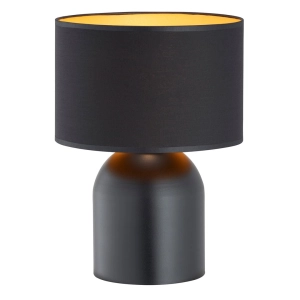 Czarno złota lampa stołowa nocna z abażurem Emibig 1323/LN1 Aspen E27 35cm