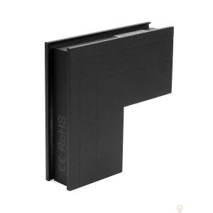 Czarny łącznik mechaniczny płytki kątowy sufit - ściana do szyn magnetycznych natynkowych Max Light MT0013