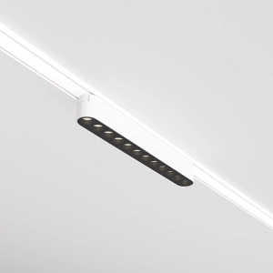 Biało czarny reflektor na szynę magnetyczną Radity Maytoni TR082-1-12W3K-M-W Points LED 12W 3000K 22cm