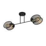 Czarna lampa sufitowa z dwoma żarówkami na długim ramieniu Emibig 1181/2 Talia 2xE27 86cm