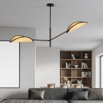 Czarna lampa sufitowa z rattanowymi kloszami Emibig 1160/2 Vene 2xE14 102cm