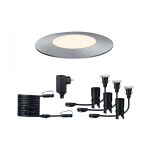 Gotowy zestaw kompletny Plug & Shine Floor Mini 3x2.5W 3000K IP67 24V srebrny / stal nierdzewna Paulmann PL93697
