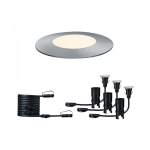 Gotowy zestaw przedłużający Plug & Shine Floor Mini 3x2,5W 3000K IP67 24V srebrny Paulmann PL93949