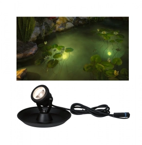 Oprawa ogrodowa do zestawu Plug & Shine do oczka wodnego 2.8W 3000K IP68 24V czarny / aluminium Paulmann PL94209