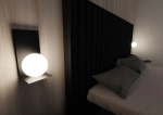 Lampa ścienna kinkiet czarna podstawa z białym kloszem kulą Emibig 1166/5 Form G9