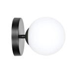 Czarna lampa ścienna kinkiet z białym kloszem kulą Emibig 1024/K1 Halldor E14