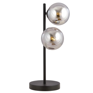 Czarna lampa stołowa z dwoma grafitowymi kloszami kulami Emibig 875/LN2 Rossi 2xE14 38cm