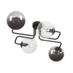 Czarna lampa sufitowa z kloszami dymnymi i transparentnymi Emibig 843/4M3 Brendi Mix3 4xE14 55cm