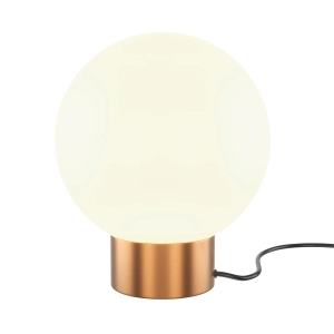 Złota lampa stołowa z białym szklanym kloszem kulą Maytoni MOD321TL-01G3 Basic E14 23,7cm