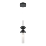 Czarna pojedyncza lampa wisząca z białym kloszem Maytoni MOD178PL-01B Kyoto G9 10cm