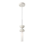 Biała pojedyncza lampa wisząca z białym kloszem Maytoni MOD178PL-01W Kyoto G9 10cm