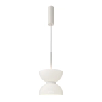 Biała pojedyncza lampa wisząca z białym kloszem Maytoni MOD178PL-L11W3K Kyoto G9 22cm