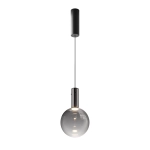 Czarna dekoracyjna lampa wisząca z dymnym kloszem kulą Maytoni MOD182PL-L4B3K Nebula LED 4W 3000K 20cm