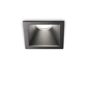 Czarna kwadratowa lampa podtynkowa punktowa Ideal Lux 285436 Game trim square 11w 2700k LED 8.4cm