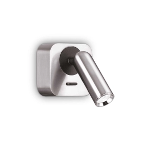 Niklowo-czarny kwadratowy kinkiet Ideal Lux 260679 Bean ap square LED 3W 3000k