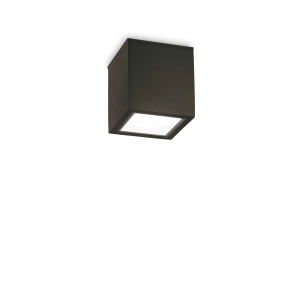Czarna mała lampa sufitowa kwadratowa Ideal Lux 251578 Techo pl1 small GU10 9cm