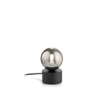 Szara przydymiona lampa stołowa kula szklana Ideal Lux 292441 Perlage tl1 G9 10cm