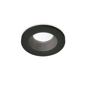 Czarna okrągła lampa wpuszczana Ideal Lux 252032 Room-65 fi round LED 8W 3000k 9.8cm