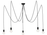 Czarna lampa wisząca typu pająk podwieszane długie na 3m kable Nowodvorski 6788 Spider V 5xE27