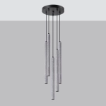 Lampa wisząca pięć wąskich długich tub Sollux Lighting SL.1275 Persian Indigo PASTELO 5P beton 5xG9