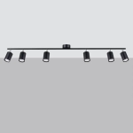 Plafon sufitowy sześć opraw stalowych tub regulowanych na listwie Sollux Lighting SL.1169 Bittersweet Shimmer LEMMI 6L czarny 6xGU10