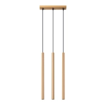 Lampa wisząca trzy długie wąskie tuby na listwie Sollux Lighting SL.1171 Ocean Green PASTELO 3L złota 3xG9