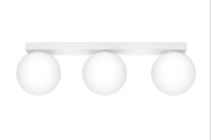Plafon sufitowy trzy szklane klosze kule na listwie Sollux Lighting SL.1148 YOLI 3 biały 3xG9