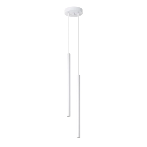 Lampa wisząca dwie długie wąskie tuby stalowe Sollux Lighting SL.1303 Ocean Green PASTELO 2 biała 2xG9