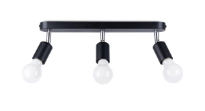 Lampa sufitowa plafon trzypunktowy regulowany Sollux Lighting SL.1122 FORNES 3 czarny 3xE27