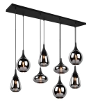 Lampa wisząca designerska osiem szklanych kloszy o różnych kształtach w kolorze chromu Trio Lighting 317000832 Lumina 8xE14