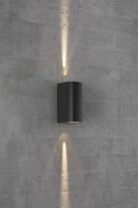 Zewnętrzna lampa ścienna kinkiet na elewację Nordlux 84971003 Asbol LED 2x5W 3000K IP44 6x9x15cm Czarny trzy przesłony