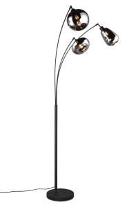 Lampa podłogowa designerska trzy szklane klosze o różnych kształtach w kolorze chromu Trio Lighting 417000332 Lumina 3xE14 200cm