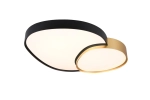 Lampa sufitowa plafon designerski matowy czarny/ złoty Trio Lighting 647519280 Rise LED 45W 2700K-6500K