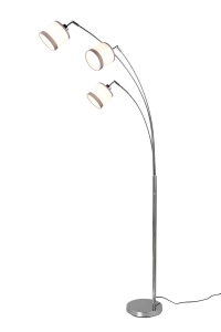 Lampa podłogowa regulowana trzy klosze z tkaniny chrom RL R41553006 Davos 3xE14 185cm