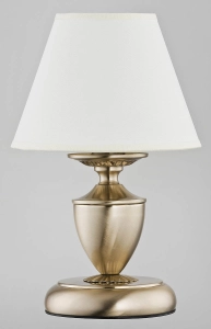 Mosiężna patynowana lampa stołowa z kloszem w kolorze kości słoniowej Alfa 18348 Sofia E14