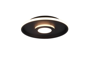 Lampa sufitowa okrągła do salonu i łazienki czarny mat Trio Lighting 680819332 Ascari LED 35W 3000K 40cm