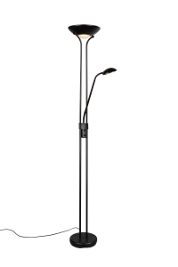 Lampa podłogowa z giętkim wysięgnikiem i ramieniem do czytania czarny mat RL R42292132 Spock LED 19W+5W 3000K
