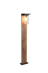 Lampa zewnętrzna słupek ze szklanym kloszem i czujnikiem zmierzchu imitacja drewna Trio Lighting 411660135 Ardila 1xE27
