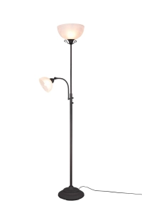 Lampa stojąca podłogowa z dwoma alabastrowymi szklanymi kloszami RL R46322024 Country 1xE27+1xE14