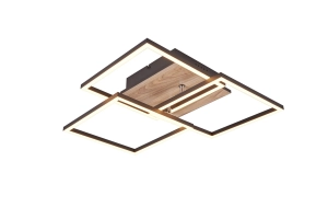 Lampa sufitowa trzy prostokąty na podstawie z imitacji drewna z obrotowymi modułami oprawy RL R62883135 Mobile LED 27W 2700 - 6000K