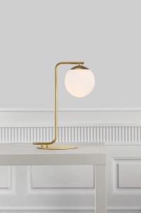 Lampa stołowa Biurkowa DFTP Nordlux 46635025 Grant E14 41cm x 14cm Mosiądz klosz biała kula