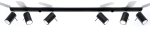 Lampa sufitowa czarna listwa z regulowanymi reflektorami Sollux Lighting SL.0334 Ring 6xGU10 118cm