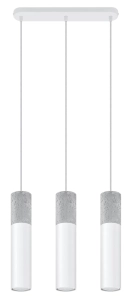 Biała lampa wisząca z trzema walcami z dodatkiem betonu Sollux Lighting SL.0649 Borgio 3xGU10