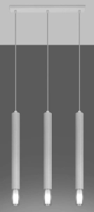 Biała lampa wisząca z trzema walcami zakończonymi szkłem Sollux Lighting SL.0959 Wezyr 3xG9