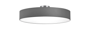 Plafon sufitowy okrągły z tekstylnym popielatym kloszem Trio Lighting 603900511 Hotel 5xE27 65cm