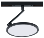 Czarny okrągły płaski reflektor na szynę magnetyczną Multiline Oxyled 896723 Lucena Slim LV 12W 4000K 120stopni Dali